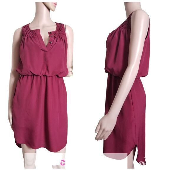 Jessica Simpson | Burgundy Blouson Sleeveless Dress - Picture 1 of 8